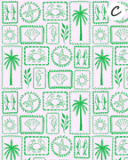 Seaside Sketches Polymer Clay Transfer Sheets | Block Stamp Style Ocean Designs F166