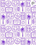 Seaside Sketches Polymer Clay Transfer Sheets | Block Stamp Style Ocean Designs F166