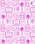 Seaside Sketches Polymer Clay Transfer Sheets | Block Stamp Style Ocean Designs F166