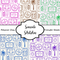 Seaside Sketches Polymer Clay Transfer Sheets | Block Stamp Style Ocean Designs F166