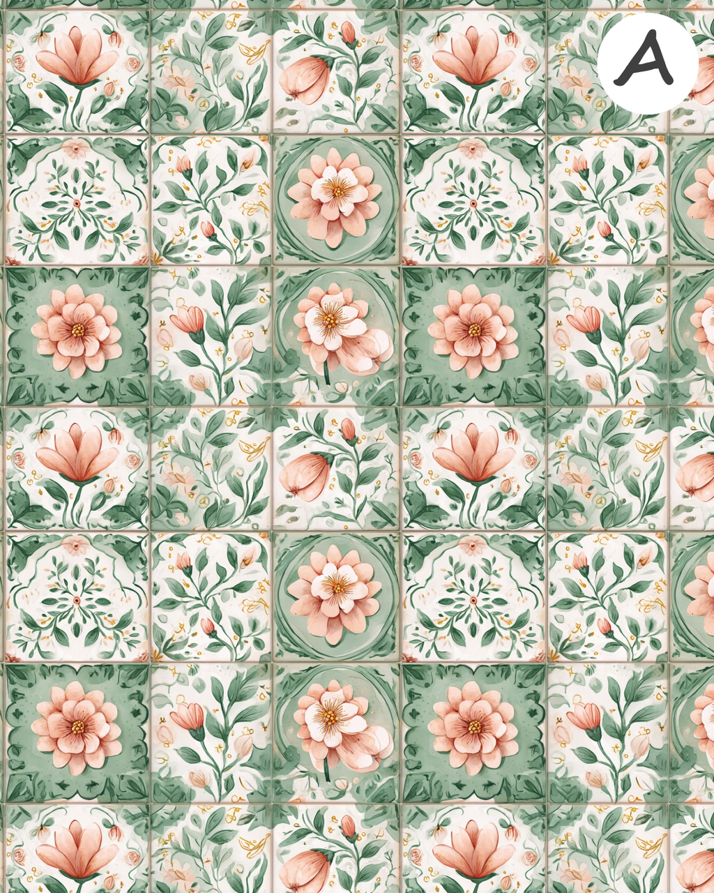 English Ivy and Apricot Polymer Clay Transfer Sheets F170