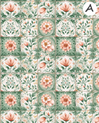 English Ivy and Apricot Polymer Clay Transfer Sheets F170