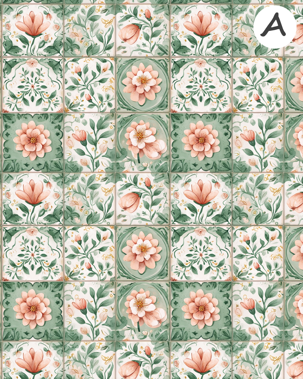 English Ivy and Apricot Polymer Clay Transfer Sheets F170