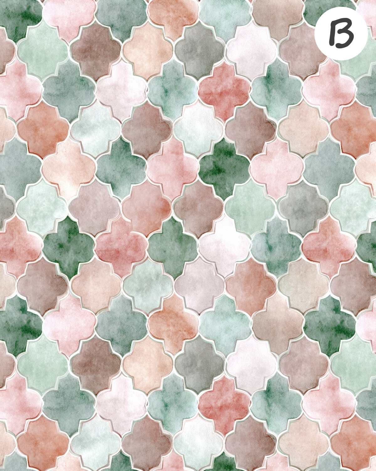 English Ivy and Apricot Polymer Clay Transfer Sheets F170