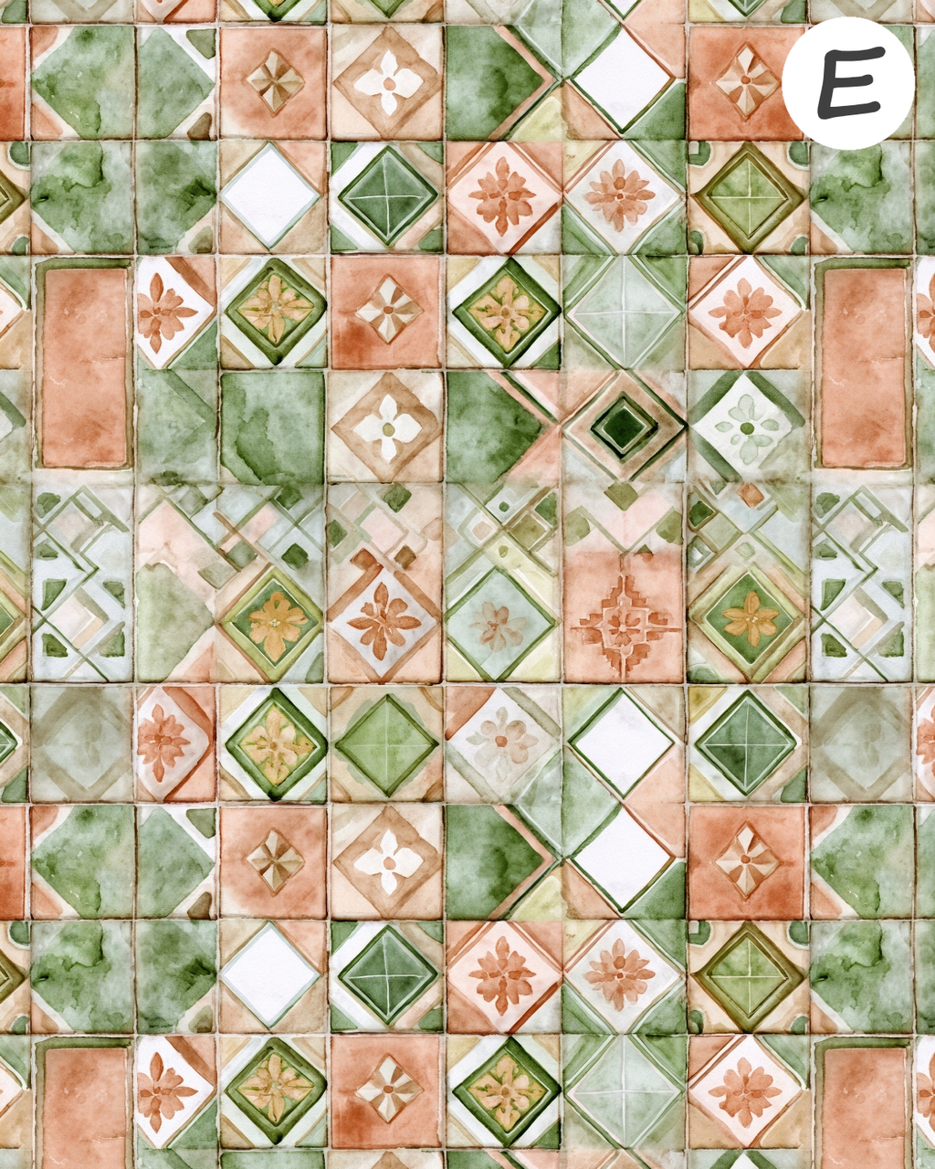 English Ivy and Apricot Polymer Clay Transfer Sheets F170