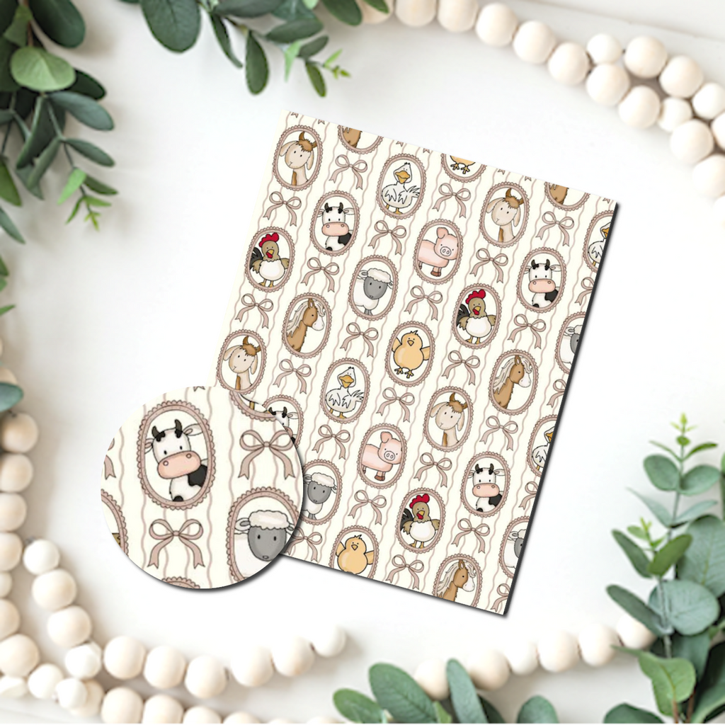 Farm Friends Polymer Clay Transfer Sheet | F171