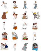 Ratatouille Charm Icons .75" Clay Transfer Sheet F174