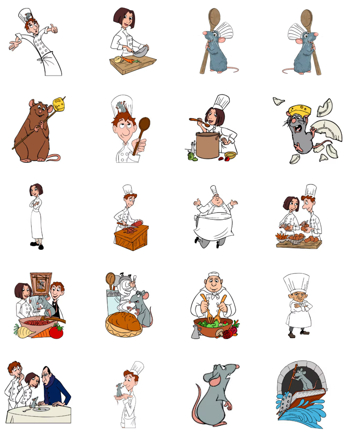 Ratatouille Charm Icons .75" Clay Transfer Sheet F174