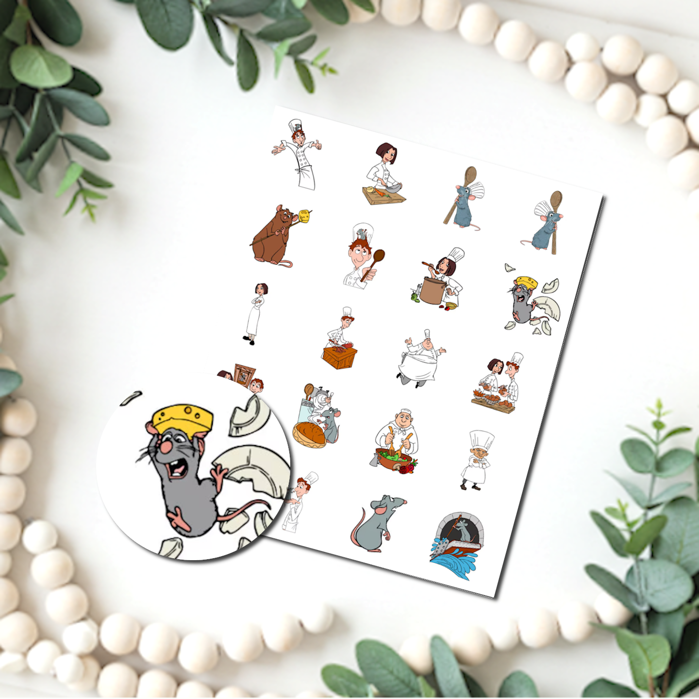 Ratatouille Charm Icons .75" Clay Transfer Sheet F174
