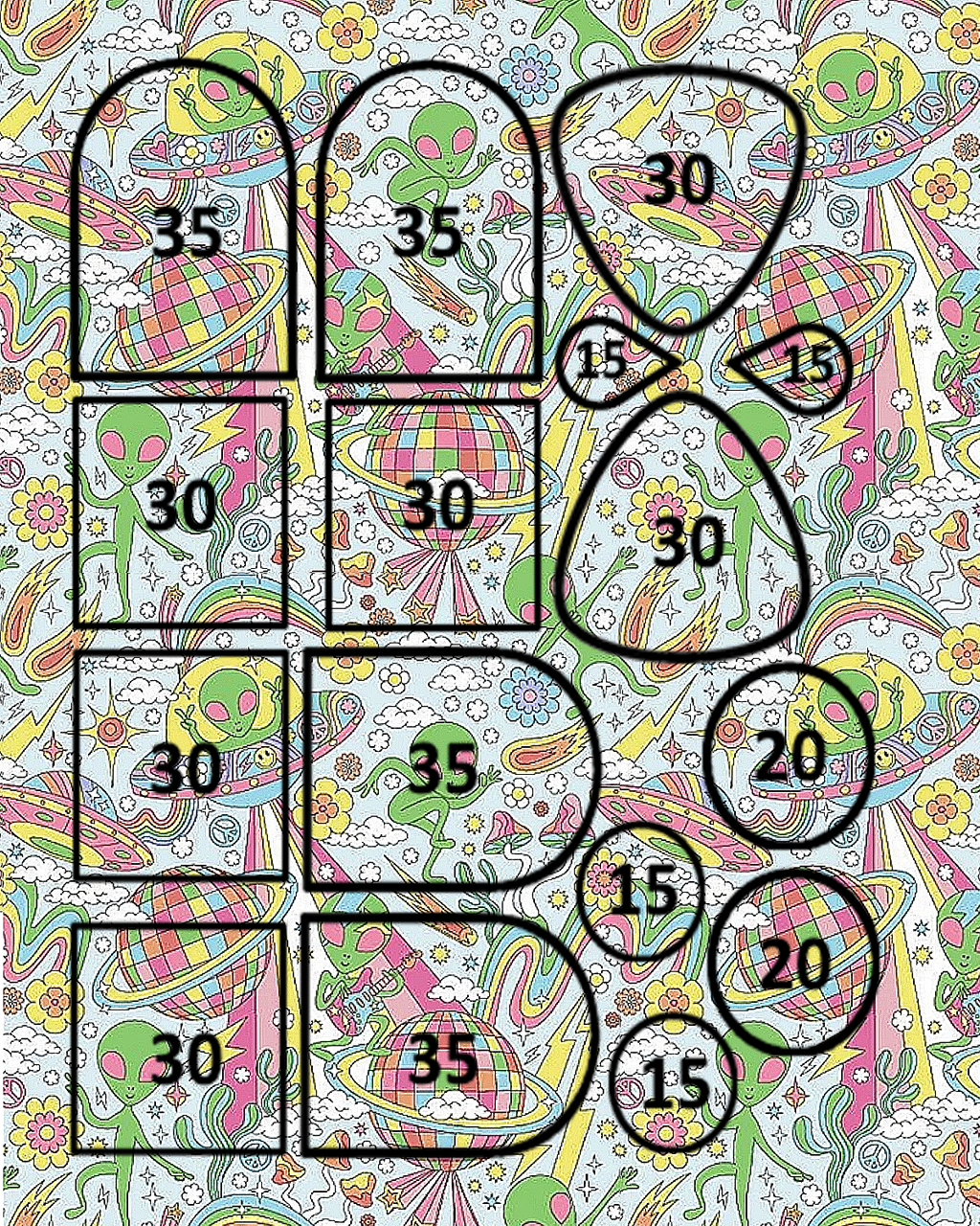Alien Water Transfer Sheet for Polymer Clay | F179