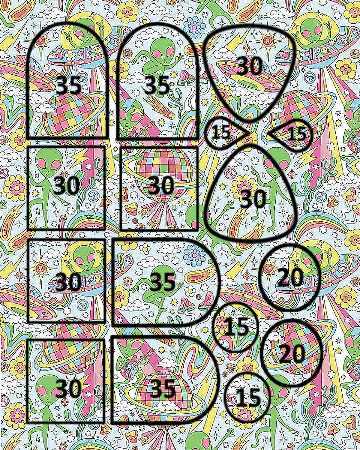 Alien Water Transfer Sheet for Polymer Clay | F179