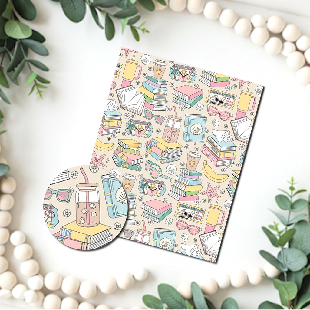 Beach Reads Water Transfer Sheet for Polymer Clay | F182