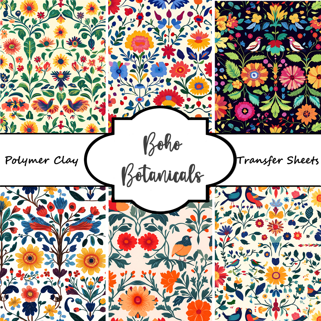 BOHO BOTANICALS Polymer Clay Transfer Sheets F184