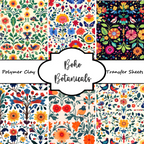 BOHO BOTANICALS Polymer Clay Transfer Sheets F184