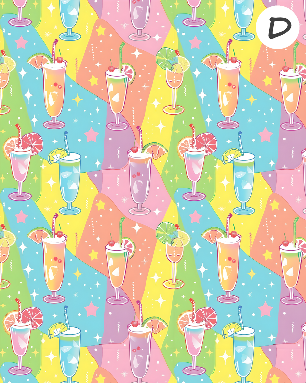 SUMMER COCKTAILS Polymer Clay Transfer Sheets F185