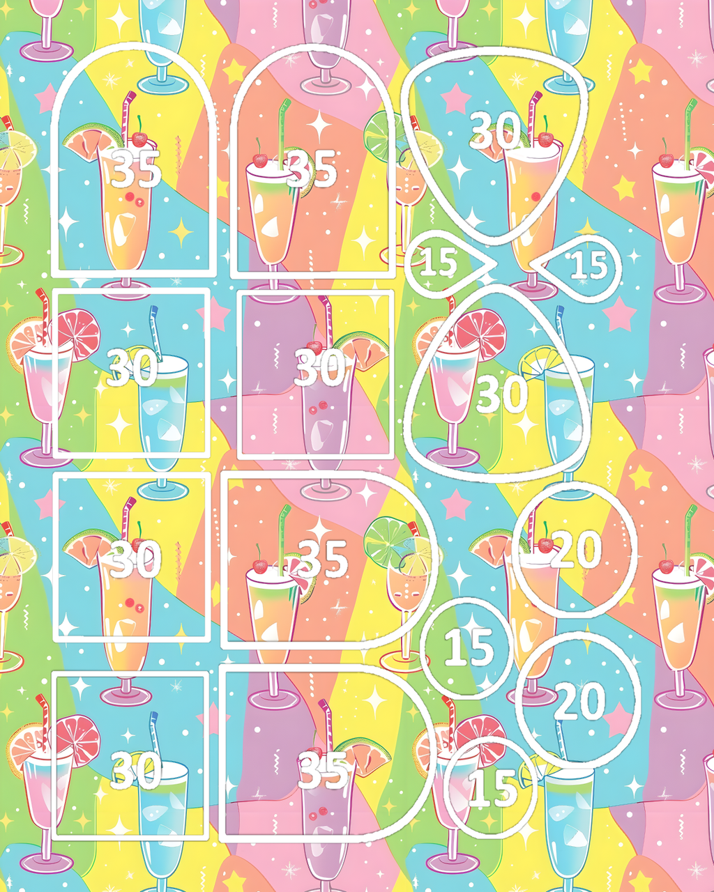 SUMMER COCKTAILS Polymer Clay Transfer Sheets F185