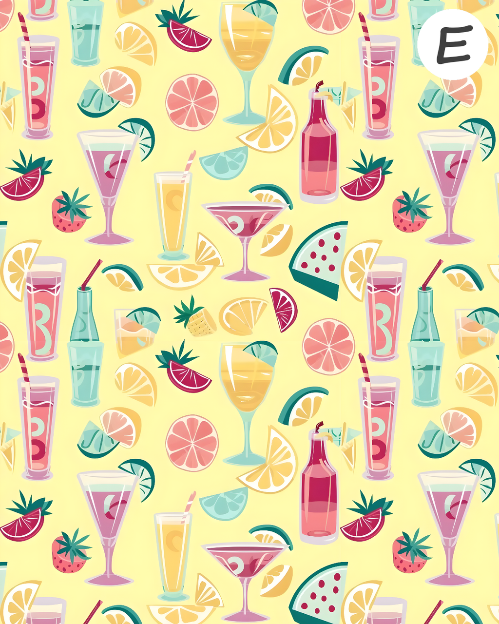 SUMMER COCKTAILS Polymer Clay Transfer Sheets F185