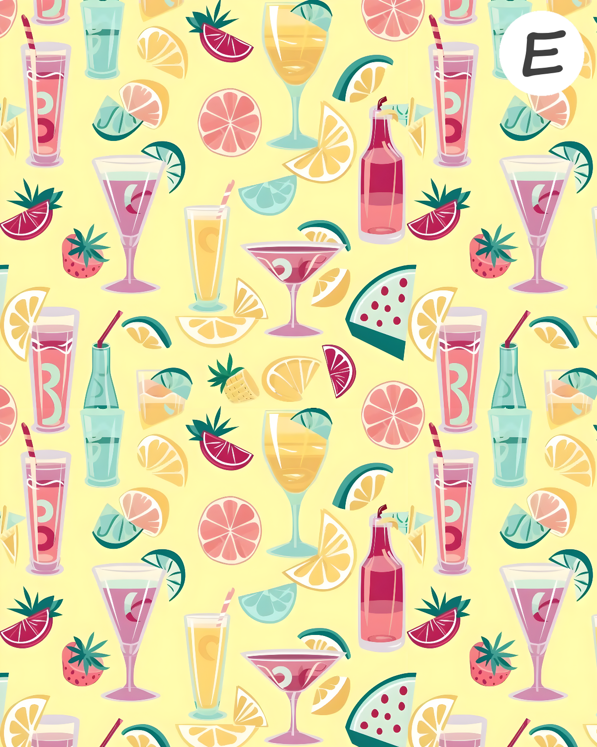 SUMMER COCKTAILS Polymer Clay Transfer Sheets F185