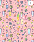 SUMMER COCKTAILS Polymer Clay Transfer Sheets F185