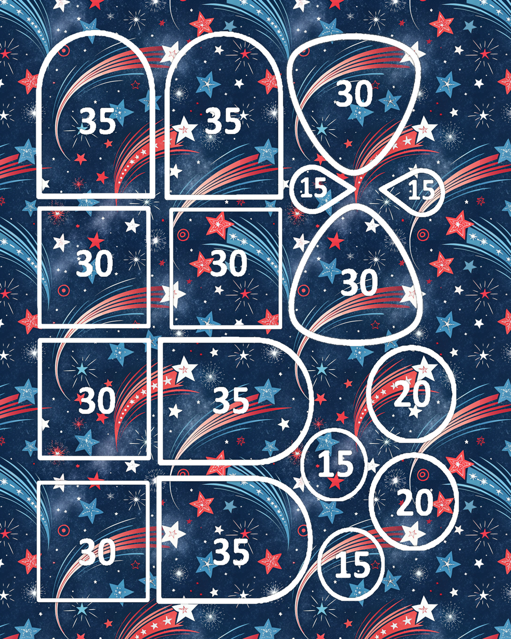 FREEDOM FIREWORKS Polymer Clay Transfer Sheets F186