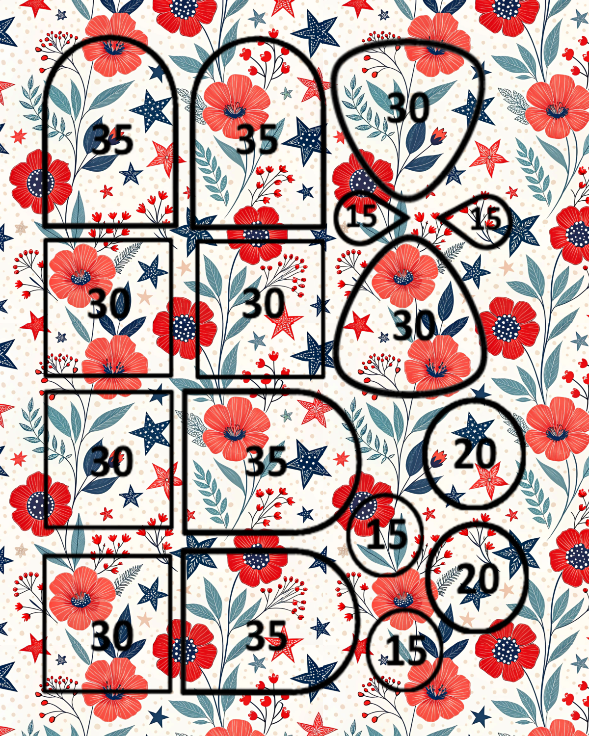 OLD GLORY GARDEN Polymer Clay Transfer Sheets F187