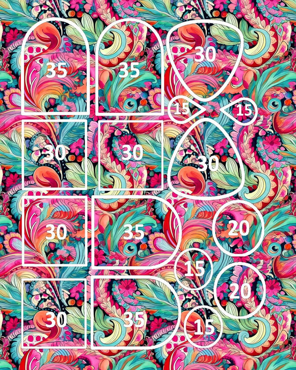 BOHO PAISLEY Polymer Clay Transfer Sheets F188
