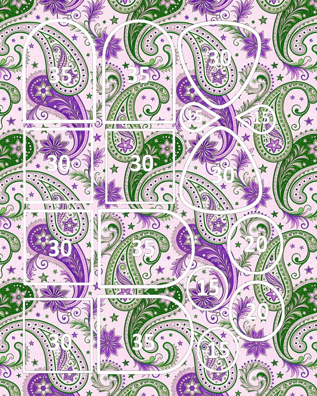 Paisley Transfer Sheet for Polymer Clay | F189
