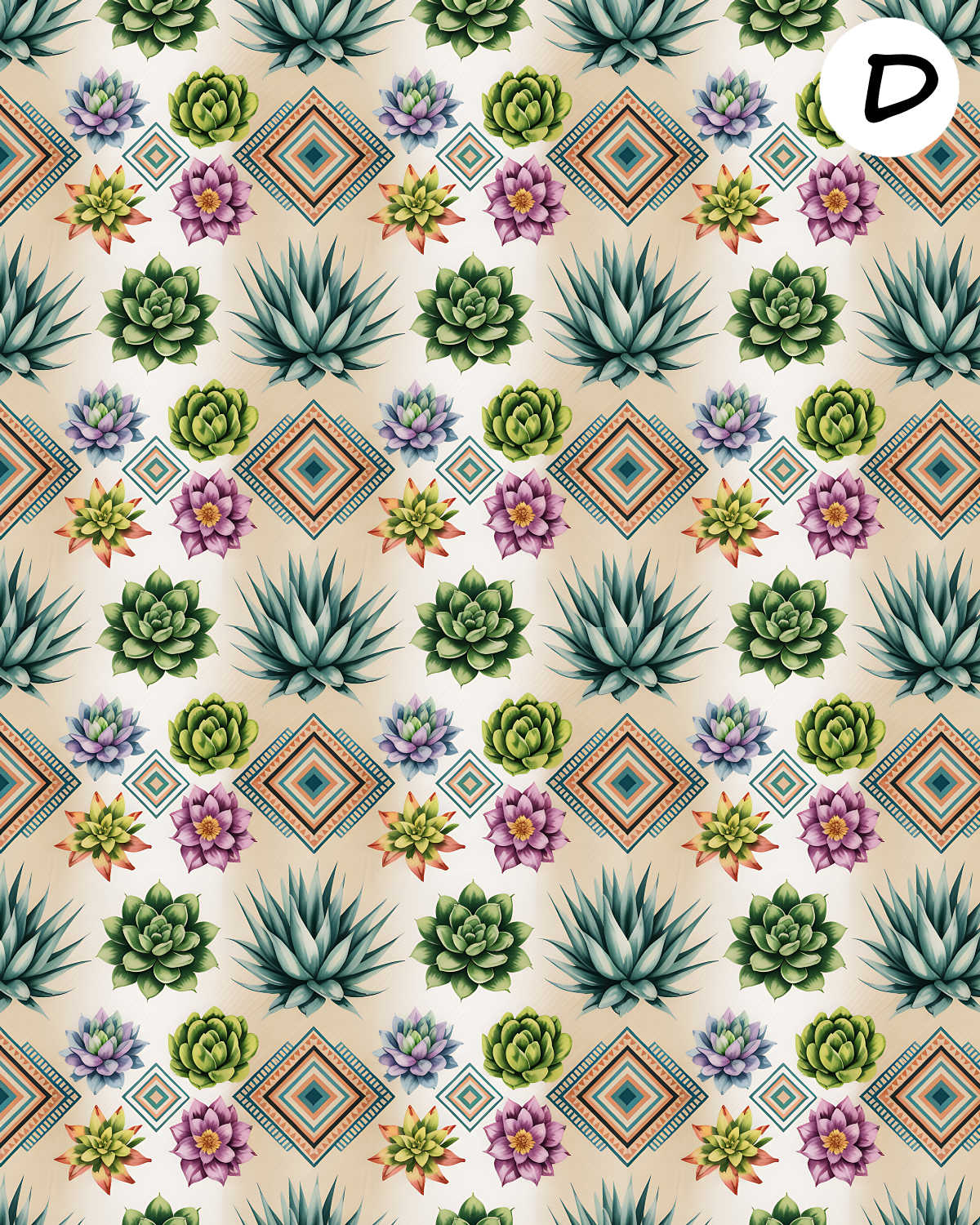 Southwestern Succulents Polymer Clay Transfer Sheets F193