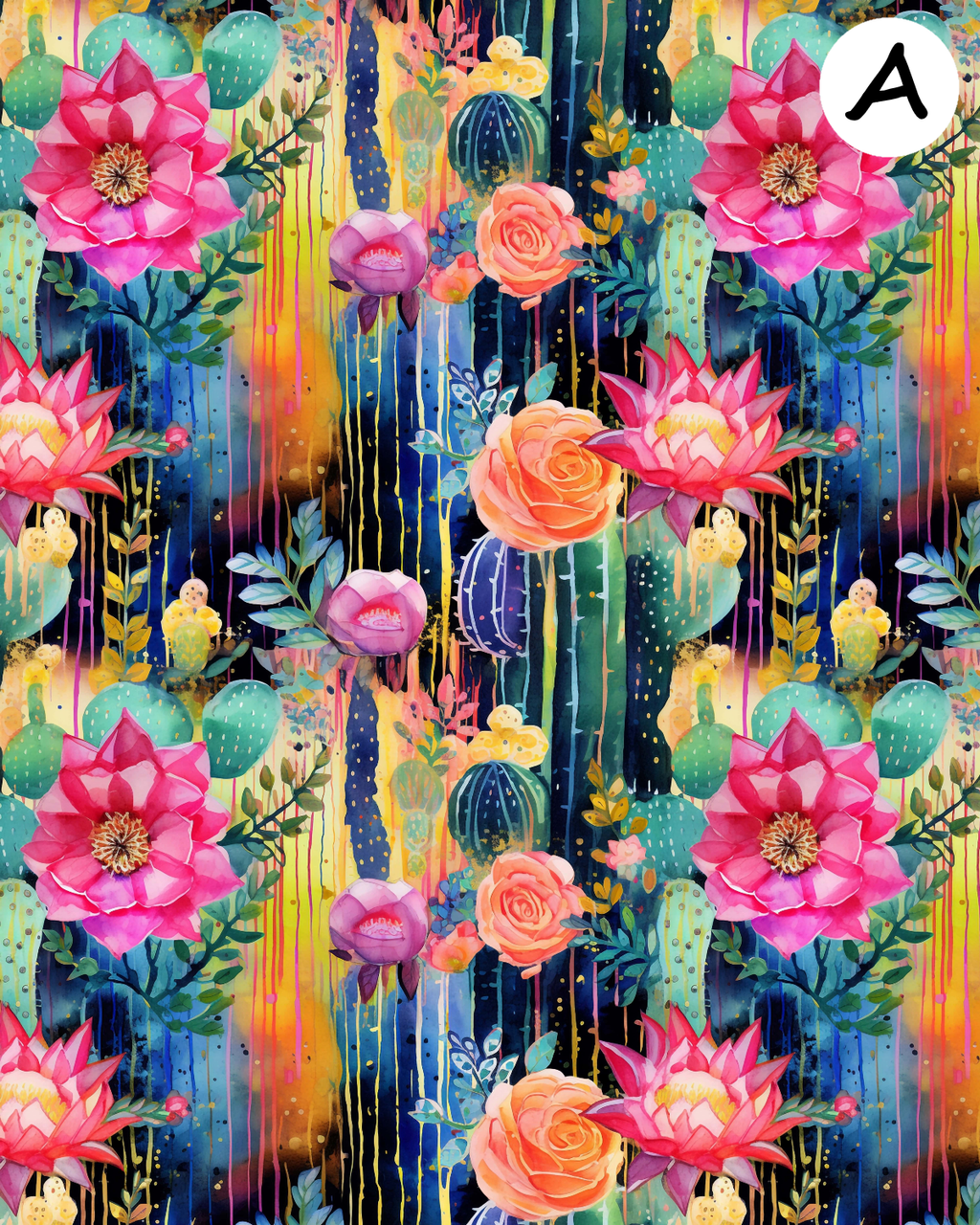 WATERCOLOR CACTUS Polymer Clay Transfer Sheets F194