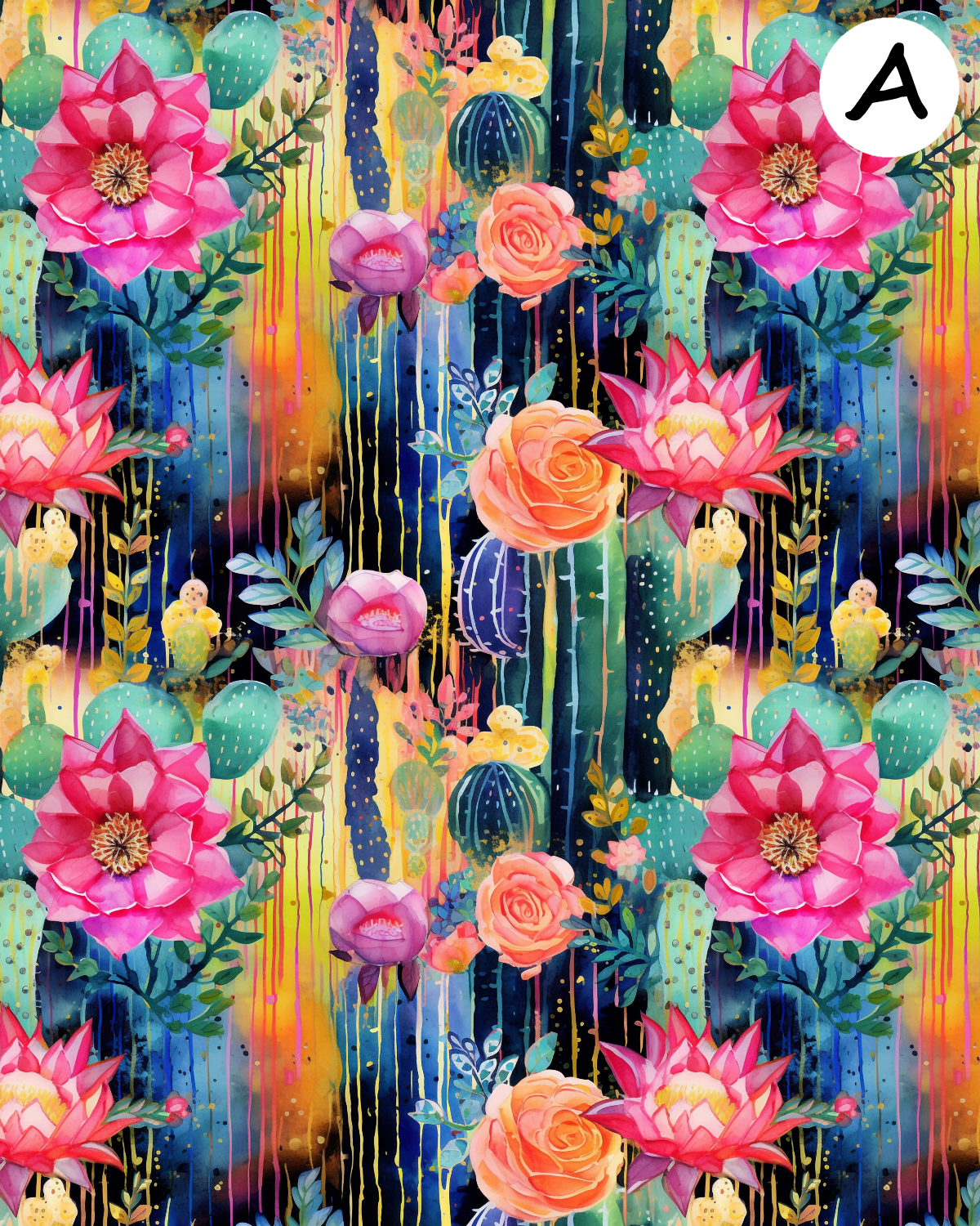 WATERCOLOR CACTUS Polymer Clay Transfer Sheets F194