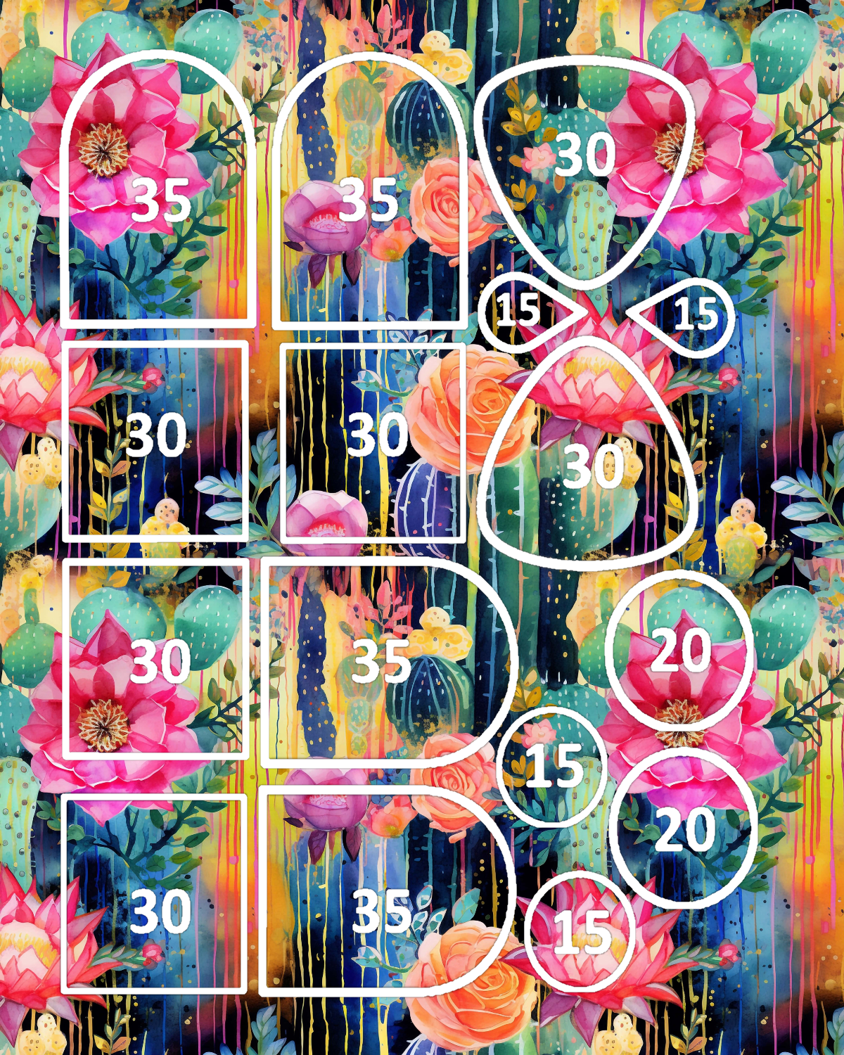 WATERCOLOR CACTUS Polymer Clay Transfer Sheets F194