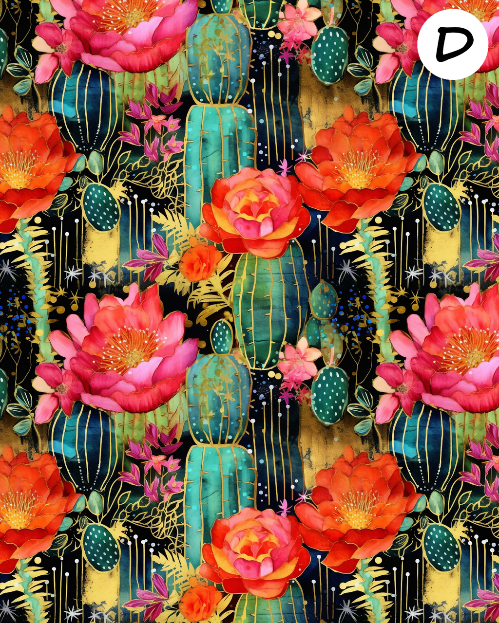 WATERCOLOR CACTUS Polymer Clay Transfer Sheets F194