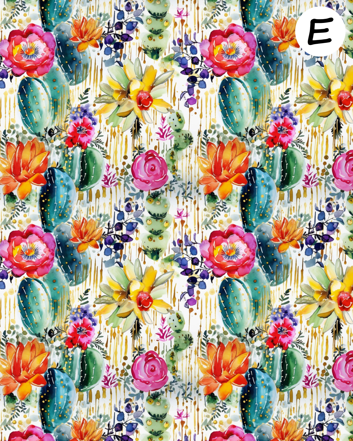 WATERCOLOR CACTUS Polymer Clay Transfer Sheets F194