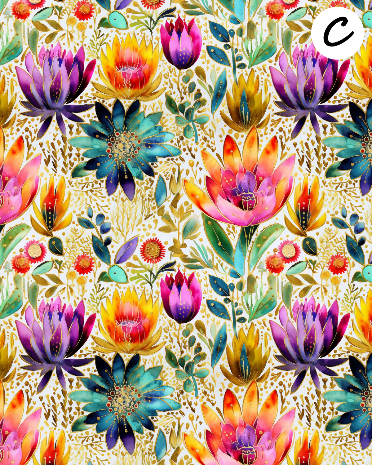 MYSTIC BLOOMS Polymer Clay Transfer Sheets F195