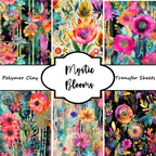 MYSTIC BLOOMS Polymer Clay Transfer Sheets F195