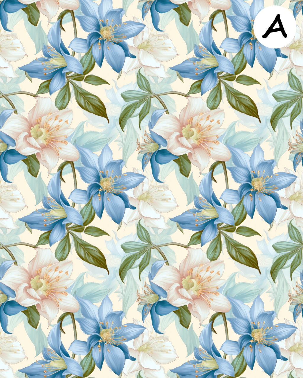 Columbine Blooms Polymer Clay Transfer Sheets | F196