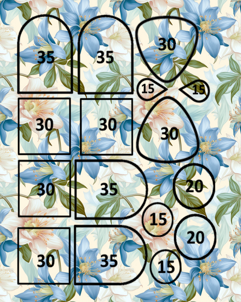 Columbine Blooms Polymer Clay Transfer Sheets | F196