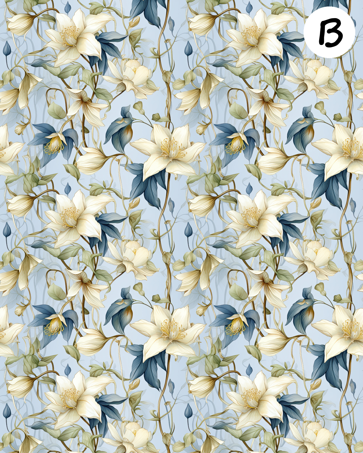 Columbine Blooms Polymer Clay Transfer Sheets | F196