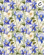 Columbine Blooms Polymer Clay Transfer Sheets | F196