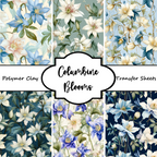 Columbine Blooms Polymer Clay Transfer Sheets | F196