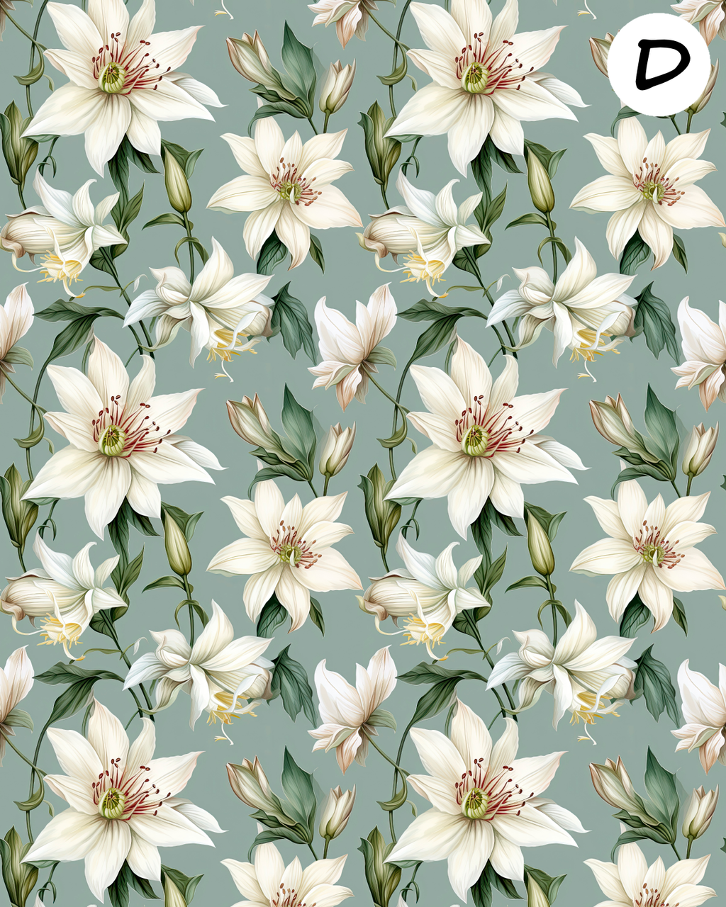 Columbine Blooms Polymer Clay Transfer Sheets | F196