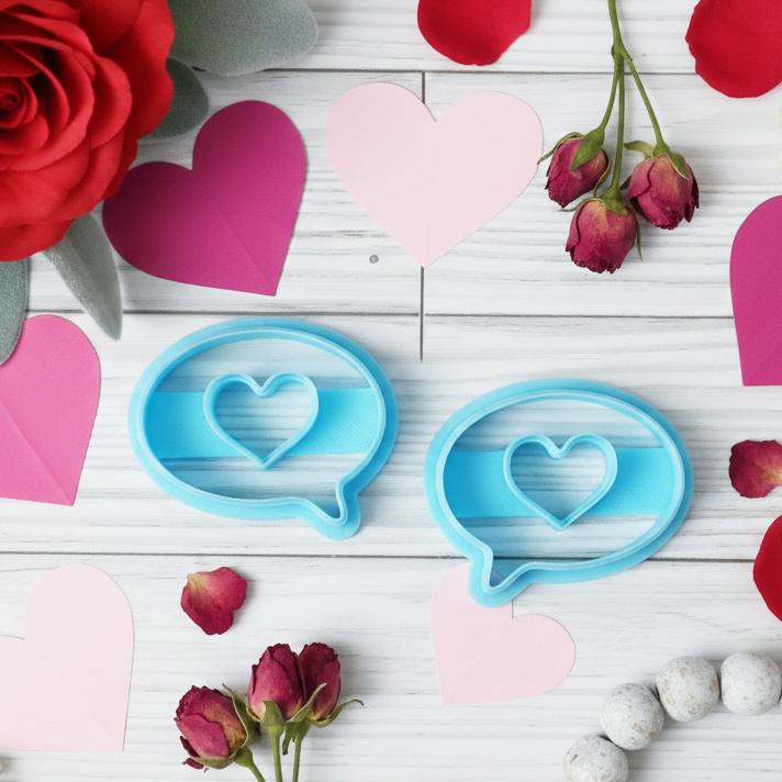 LOVE TALK speech bubble set clay cutters