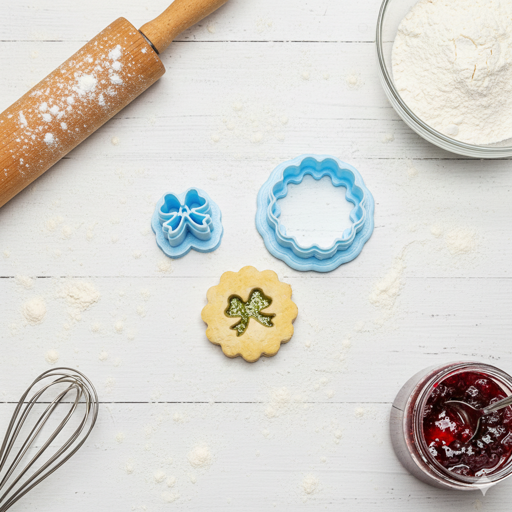 Linzer cookies polymer clay cutters