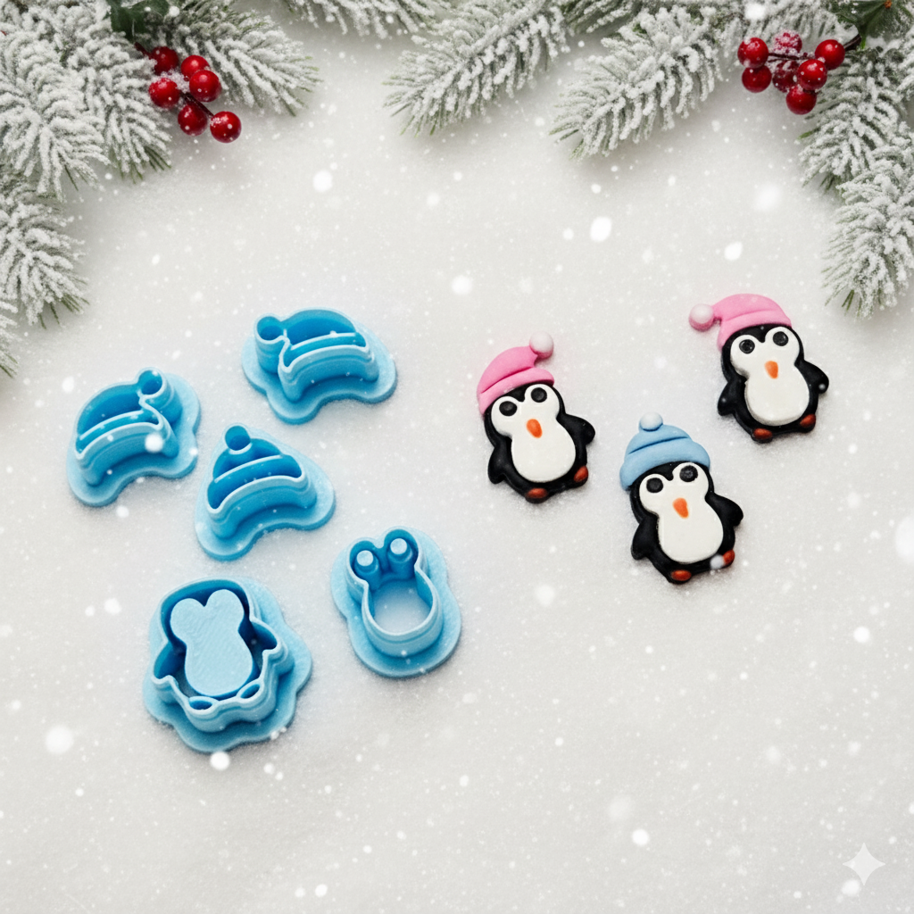 Penguin polymer clay cutter set