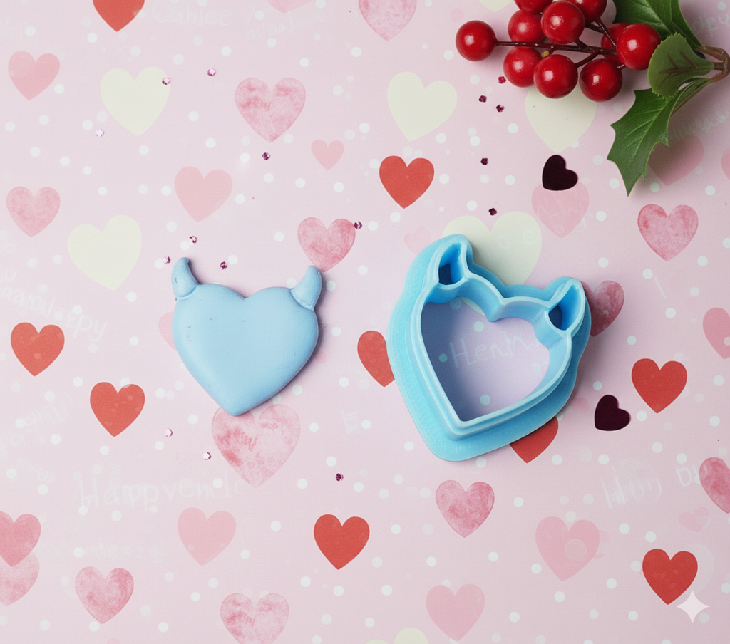 lil DEVIL HEART polymer clay cookie cutters