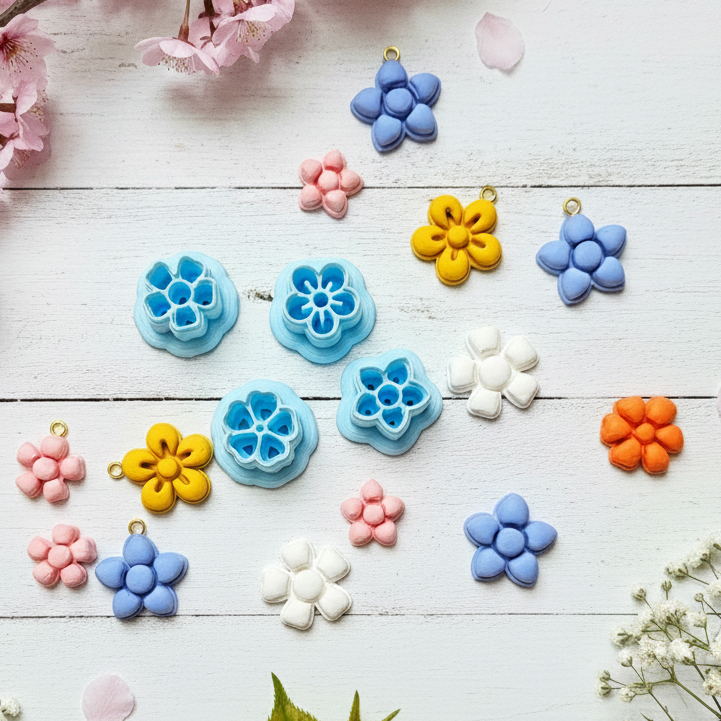 Flower Charms set clay cutters P602