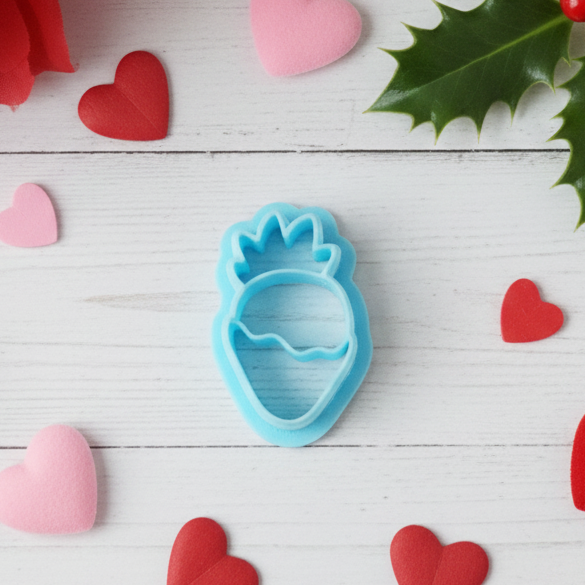 CHOCOLATE covered STRAWBERRY polymer clay cutters