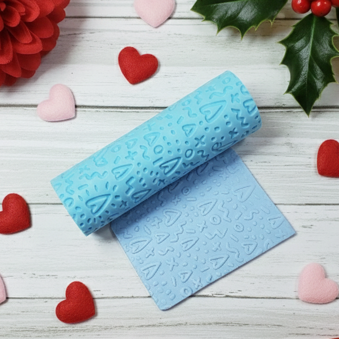 Crazy HEARTS deboss texture roller