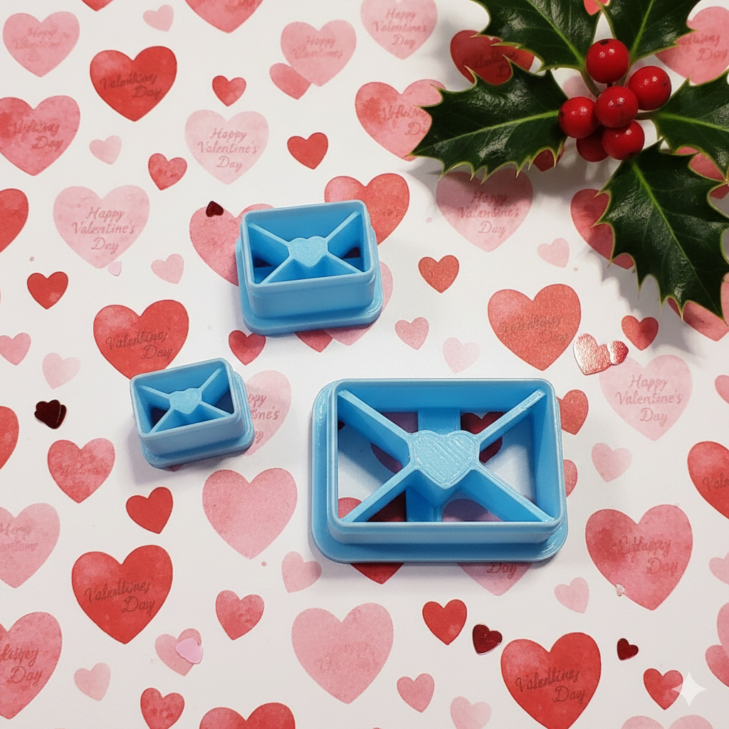 Valentine LOVE LETTER sharp polymer clay cutter