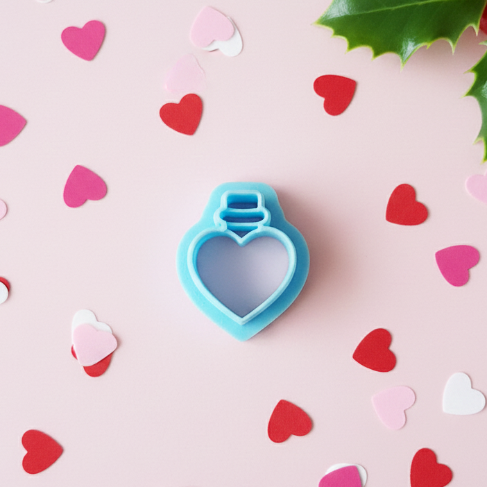 Valentine LOVE POTION bottle polymer clay cutters